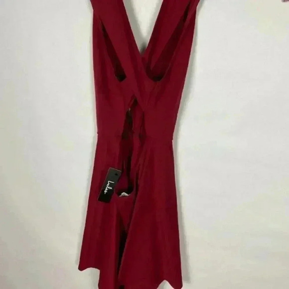 Lulu’s Going Steady Backless Skater Dress Wine XL - Picture 3 of 6